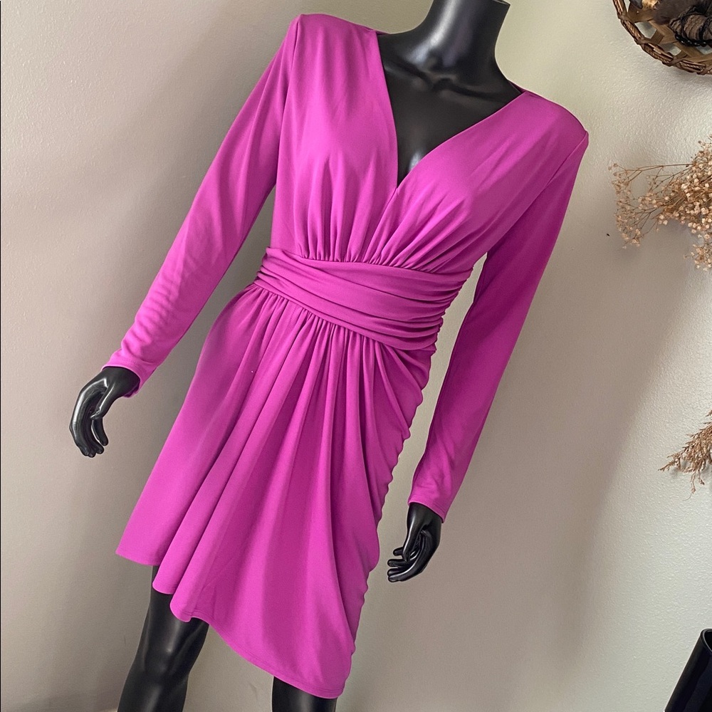 Express Magenta Asymmetrical Dress
